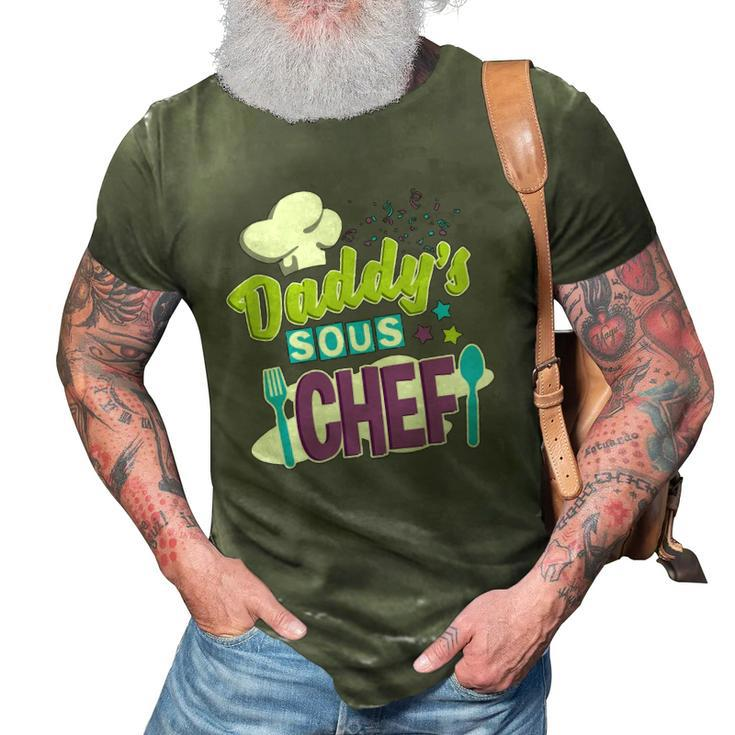 Daddys Sous Chef Kids Cooking 3D Print Casual Tshirt