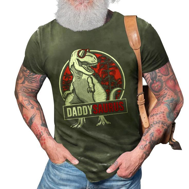 Daddysaurus Fathers Day Giftsrex Daddy Saurus Men 3D Print Casual Tshirt