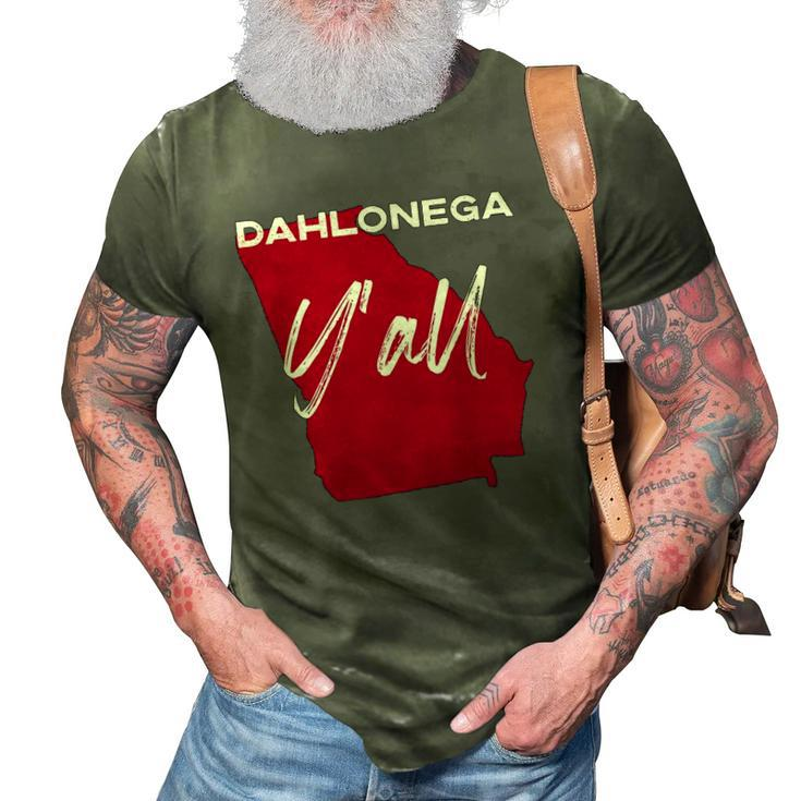 Dahlonega Georgia Yall Ga Pride State Map Cute  3D Print Casual Tshirt