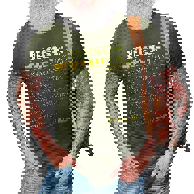 Dickson Name Gift   Dickson Facts V2 3D Print Casual Tshirt