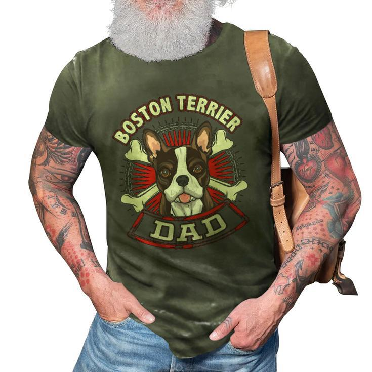 Dog Breed S For Men - Boston Terrier Dad 3D Print Casual Tshirt