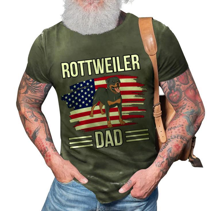 Dog Owner Us Flag 4Th Of July Fathers Day Rottweiler Dad   3D Print Casual Tshirt