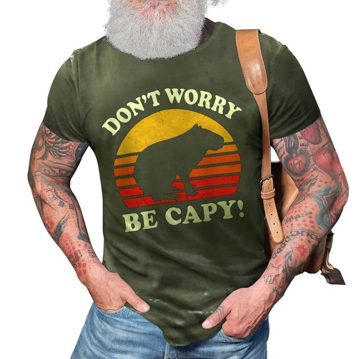 Dont Worry Be Capy Capybara 16Ya22 3D Print Casual Tshirt