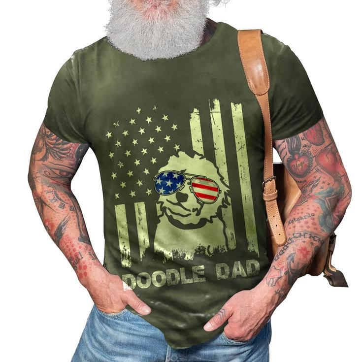 Doodle Dad 4Th Of July Us Flag Dog Dad Patriotic  Gift 3D Print Casual Tshirt
