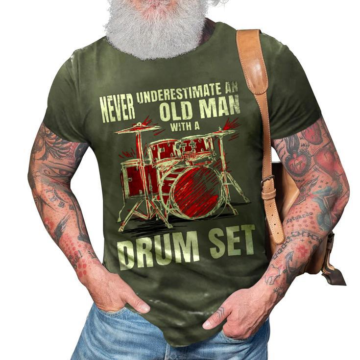 Drummer Never Underestimate An Old Man With A Drum Set 24Ya69 3D Print Casual Tshirt