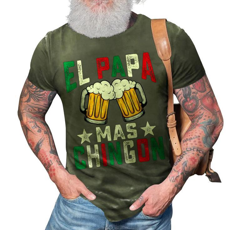 El Papa Mas Chingon Funny Mexican Dad Husband Regalo Flag  V2 3D Print Casual Tshirt