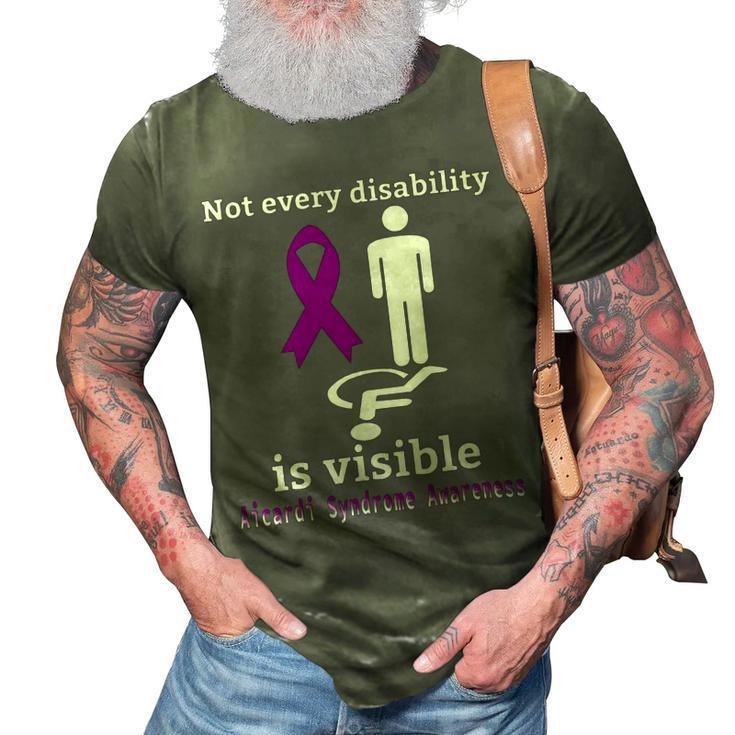 Every Disability Is Visible Aicardi Syndrome Awareness  Purple Ribbon  Aicardi Syndrome Support  Aicardi Syndrome Awareness 3D Print Casual Tshirt