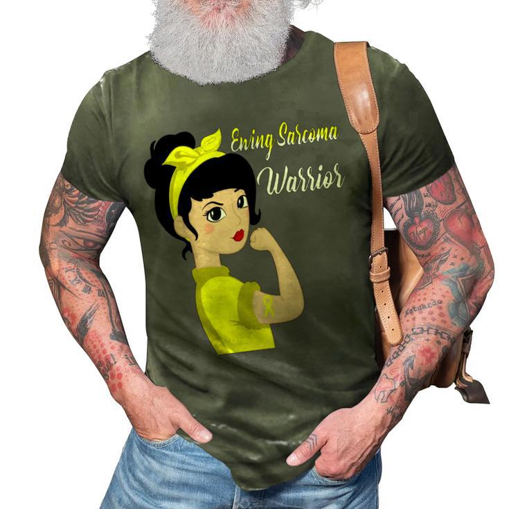 Ewings Sarcoma Warrior Strong Women  Yellow Women  Ewings Sarcoma  Ewings Sarcoma Awareness 3D Print Casual Tshirt