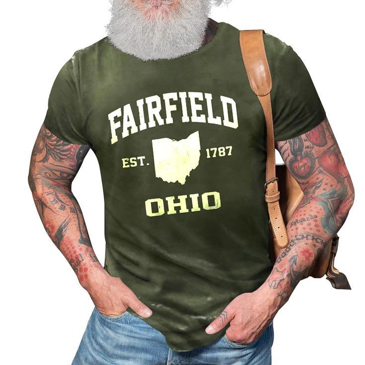 Fairfield Ohio Oh Vintage State Athletic Style 3D Print Casual Tshirt