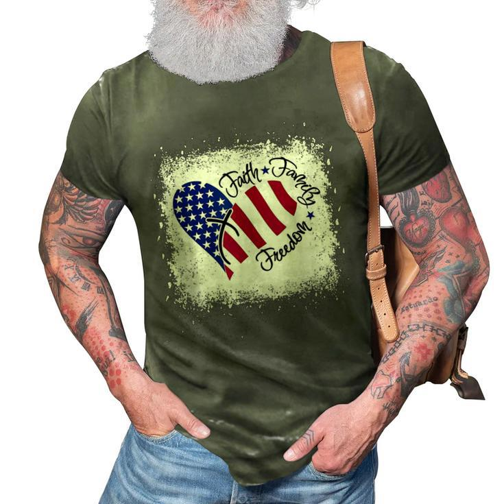 Faith Family Freedom Patriotic 4Th Of July Christian Girl  V2 3D Print Casual Tshirt