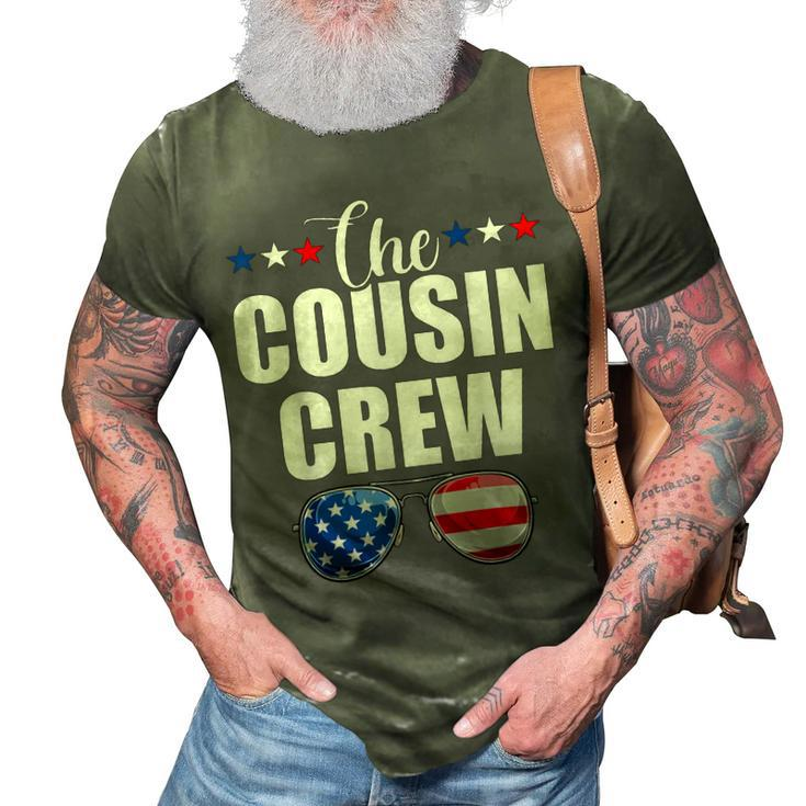 Family 4Th Of July  Matching Cousin Crew American Flag  3D Print Casual Tshirt