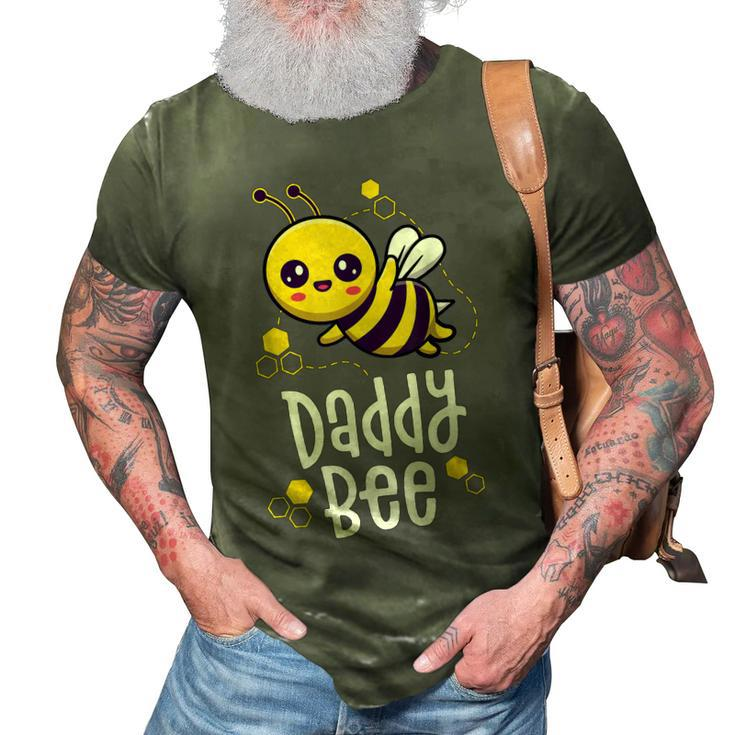 Family Bee  Dad Daddy First Bee Day Outfit Birthday  3D Print Casual Tshirt