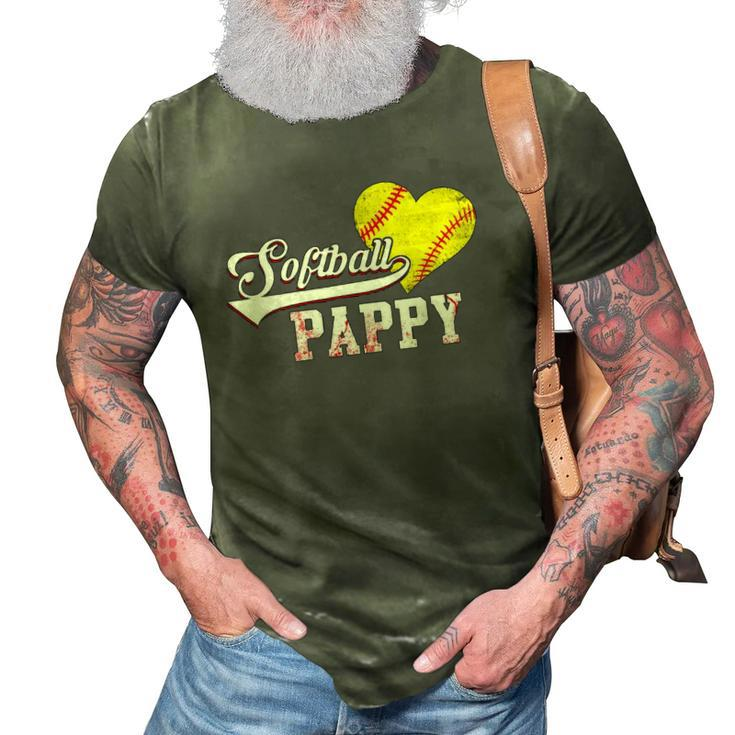 Family Softball Player Gifts Softball Pappy 3D Print Casual Tshirt
