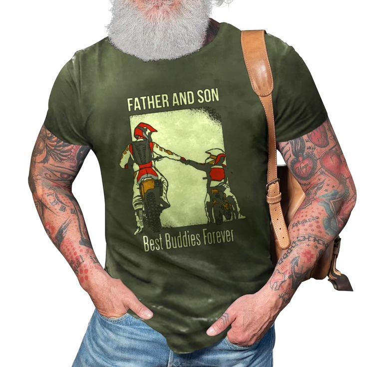 Father And Son Best Buddies Forever Fist Bump Dirt Bike 3D Print Casual Tshirt