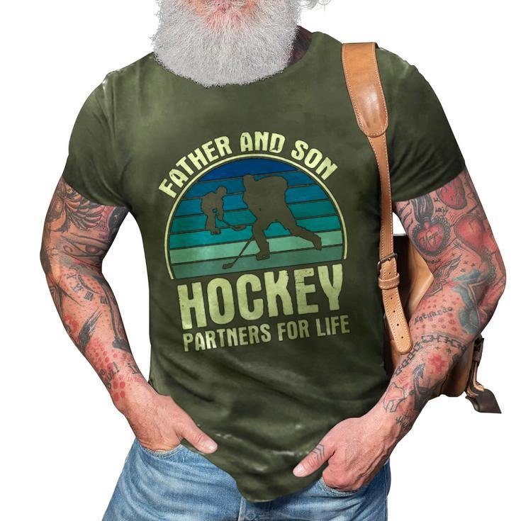 Father And Son Partners For Life Hockey 3D Print Casual Tshirt