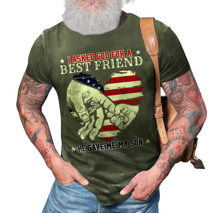 Father Grandpa Hes My Best Friend Father And Son God Gave Me You 55 Family Dad 3D Print Casual Tshirt