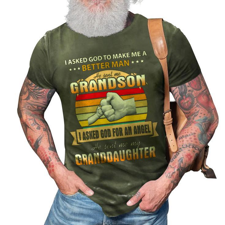 Father Grandpa I Asked God To Make Me A Better Man He Sent Me Grandson 126 Family Dad 3D Print Casual Tshirt