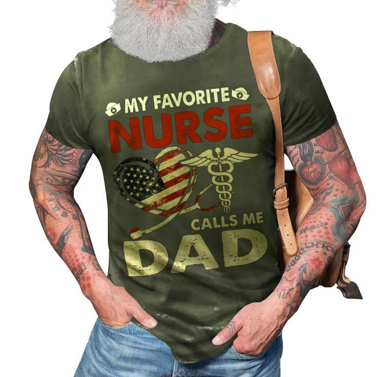 Father Grandpa Mens My Favorite Nurse Calls Me Daddad Papa Gi333 Family Dad 3D Print Casual Tshirt