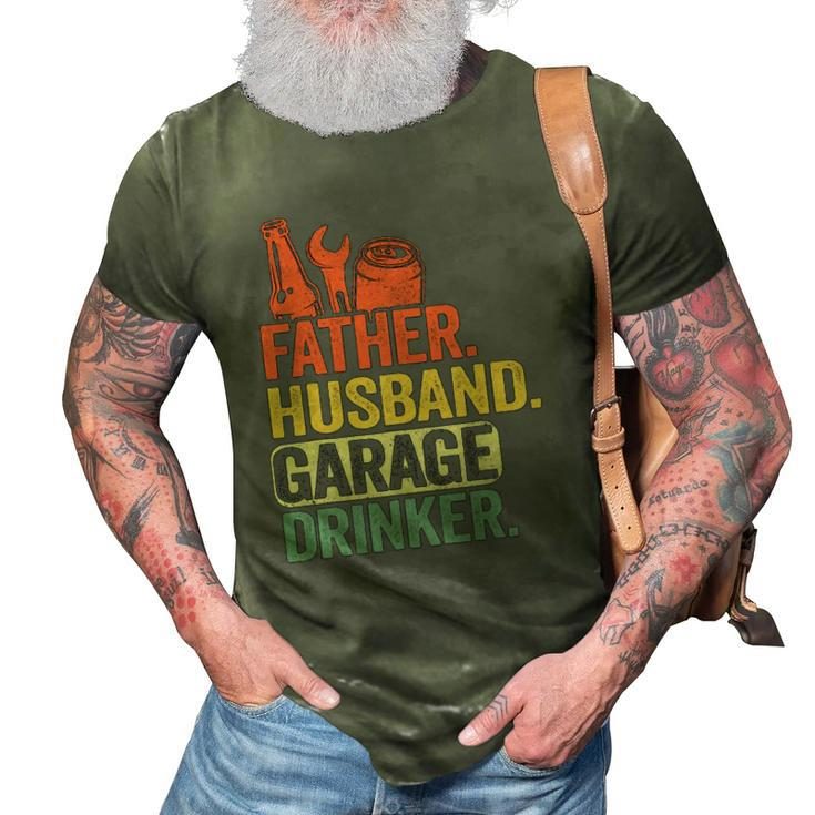 Father Husband Garage Drinker Vintage Mechanic Dad Handyman 3D Print Casual Tshirt
