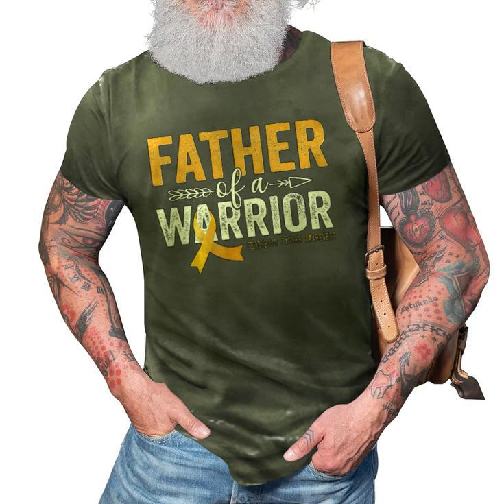 Father Of A Warrior Childhood Cancer Ribbon Oncology 3D Print Casual Tshirt