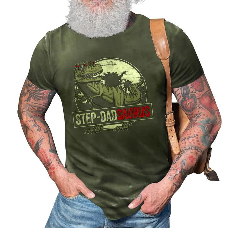 Fathers Day Step Dadsaurusrex Dinosaur Funny Step Dad 3D Print Casual Tshirt