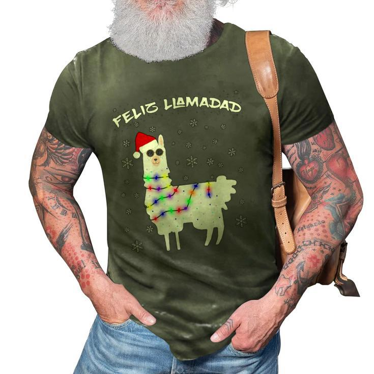 Feliz Llamadad Funny Lama Christmas Saying Alpaca Outfit 3D Print Casual Tshirt