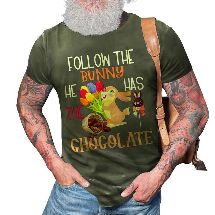 Follow The Bunny He Has Chocolate 3D Print Casual Tshirt