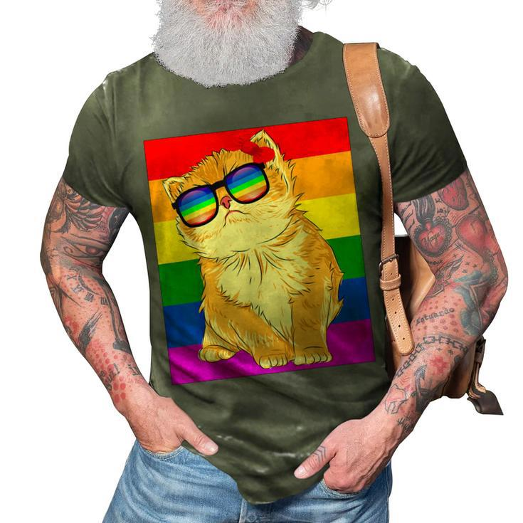Funny Cat Lgbt Gay Rainbow Pride Flag Boys Men Girls Women  3D Print Casual Tshirt
