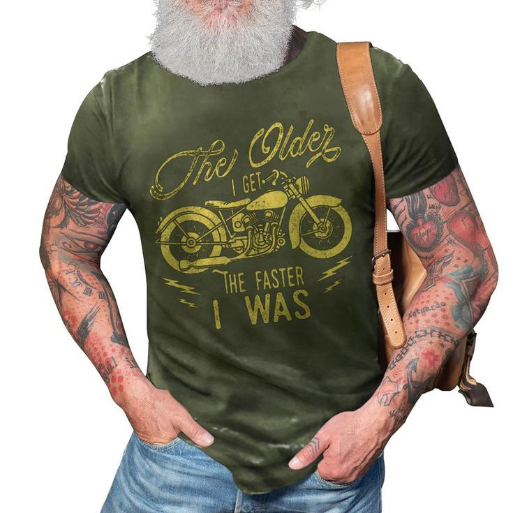 Funny Motorcycle Biker Grandpa Vintage Bikers Birthday Gift  3D Print Casual Tshirt