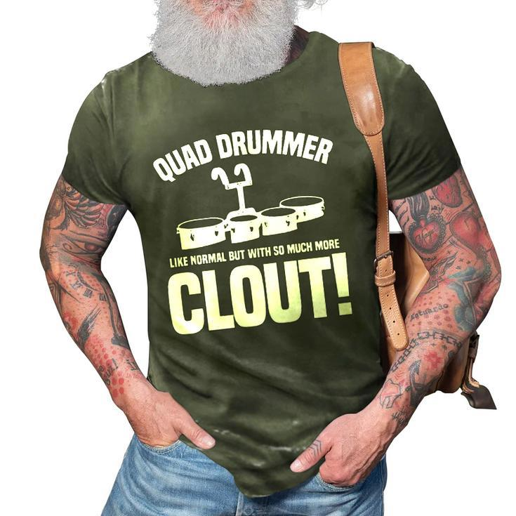 Funny Quad Drums Marching Band Drummer 3D Print Casual Tshirt