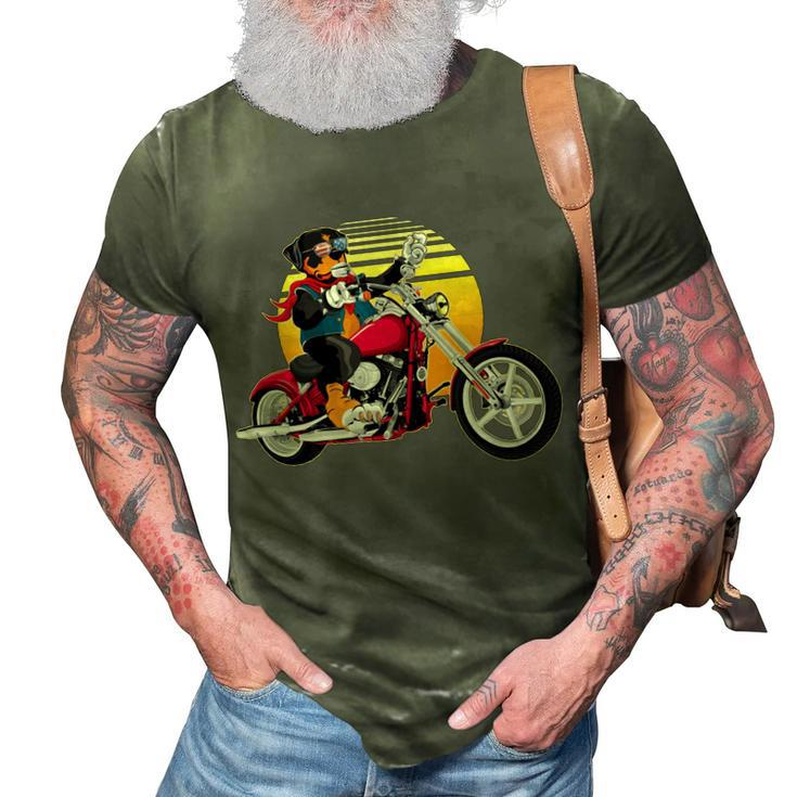 Funny Rottweiller Dog Biker  4Th Of July Biker Dog Dad   3D Print Casual Tshirt