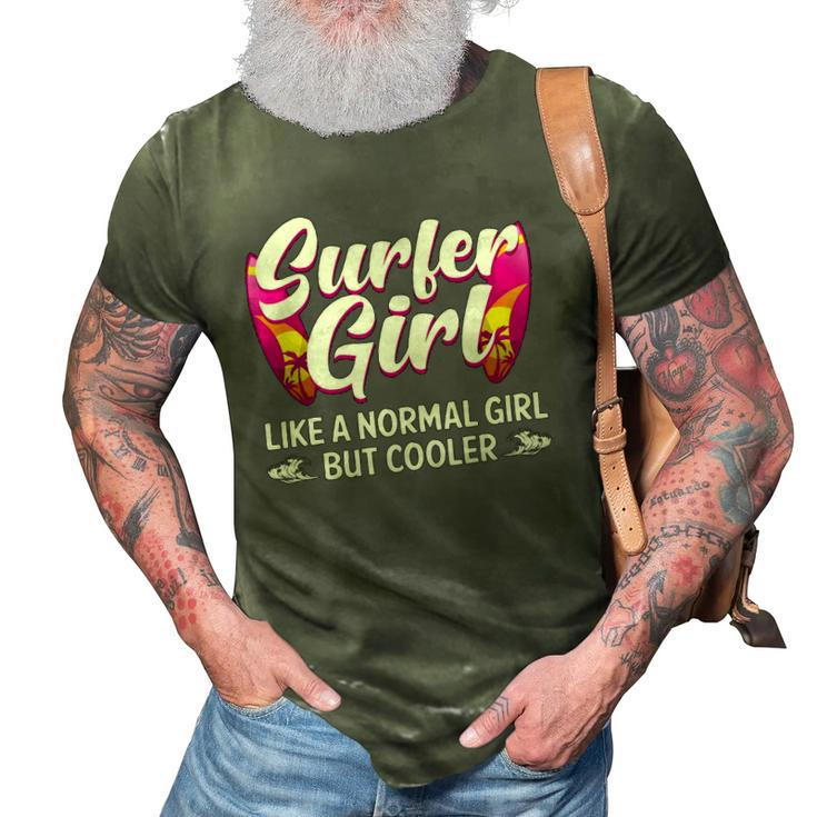 Funny Surfer Girl Design For Surfing Women Kids Surf Lovers 3D Print Casual Tshirt