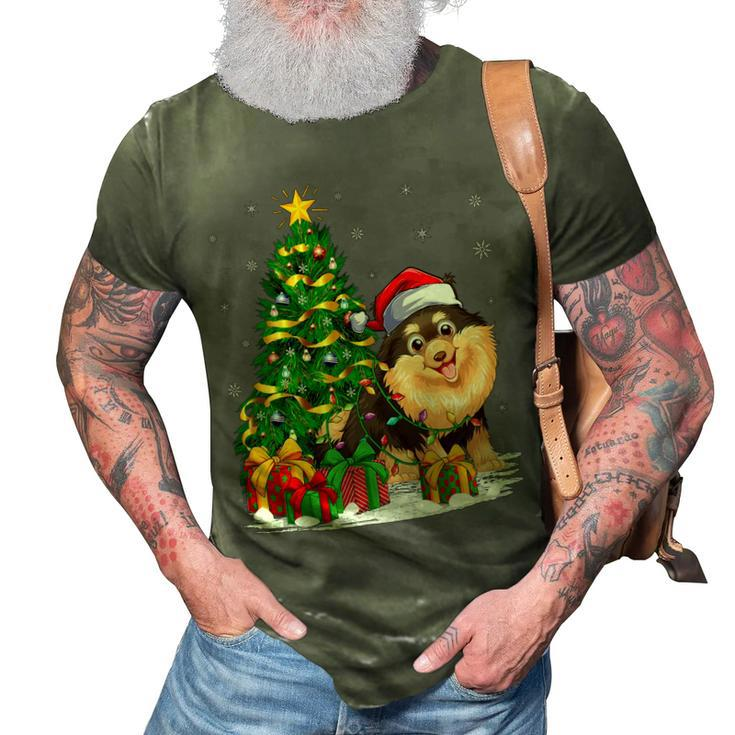 Funny Xmas Tree Family Matching Santa Pomeranian Christmas T-Shirt 3D Print Casual Tshirt