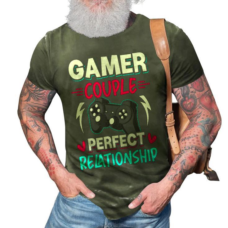 Gamer Couple Perfect Relationship Video Gamer Gaming  3D Print Casual Tshirt