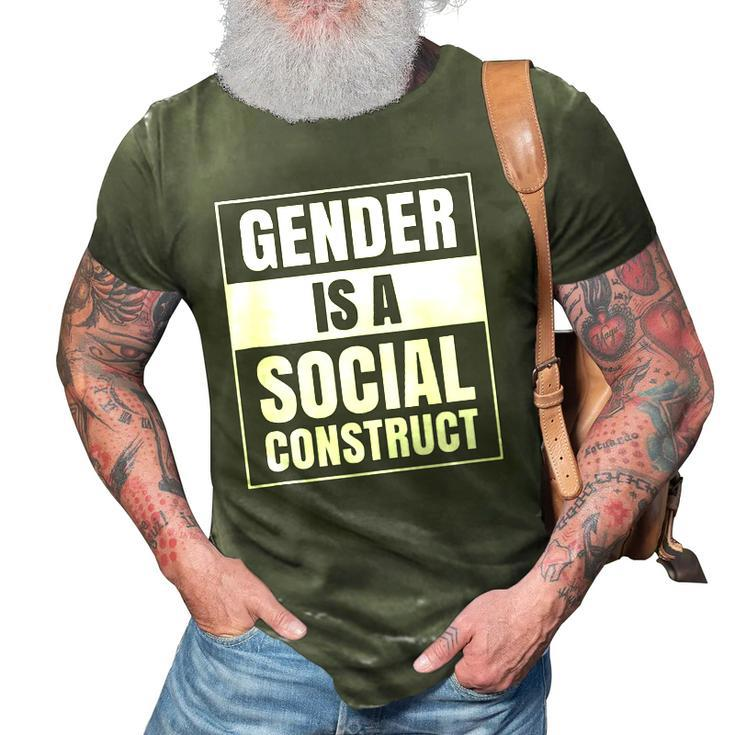 Gender Is A Social Construct Agender Bigender Trans Pronouns  3D Print Casual Tshirt