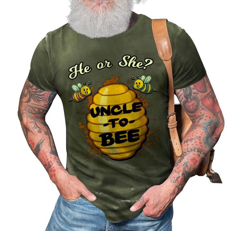 Gender Reveal He Or She Uncle To Bee 3D Print Casual Tshirt