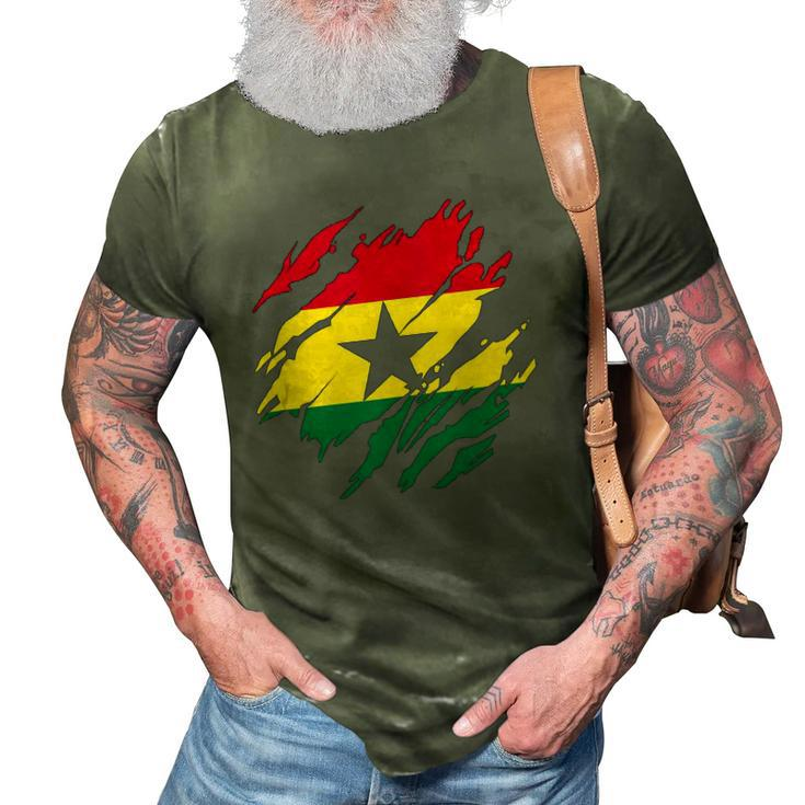 Ghanaian Flag Ghana Torn Print 3D Print Casual Tshirt