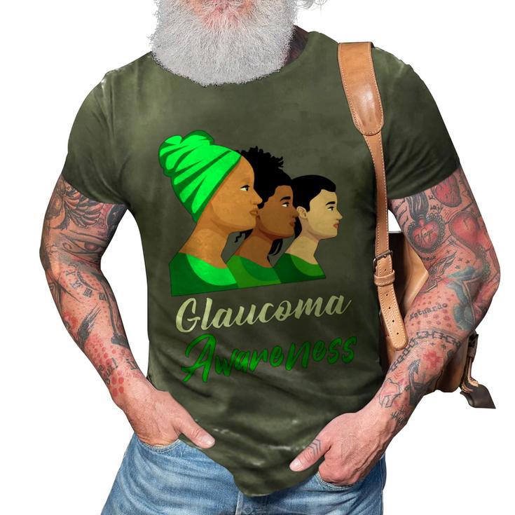 Glaucoma Awareness  Green Women  Glaucoma  Glaucoma Awareness 3D Print Casual Tshirt