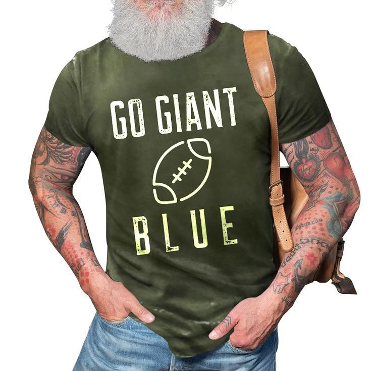Go Giant Blue New York Football 3D Print Casual Tshirt