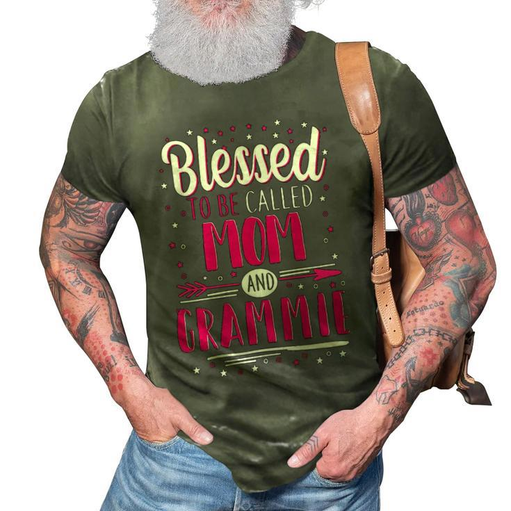 Grammie Grandma Gift   Blessed To Be Called Mom And Grammie 3D Print Casual Tshirt