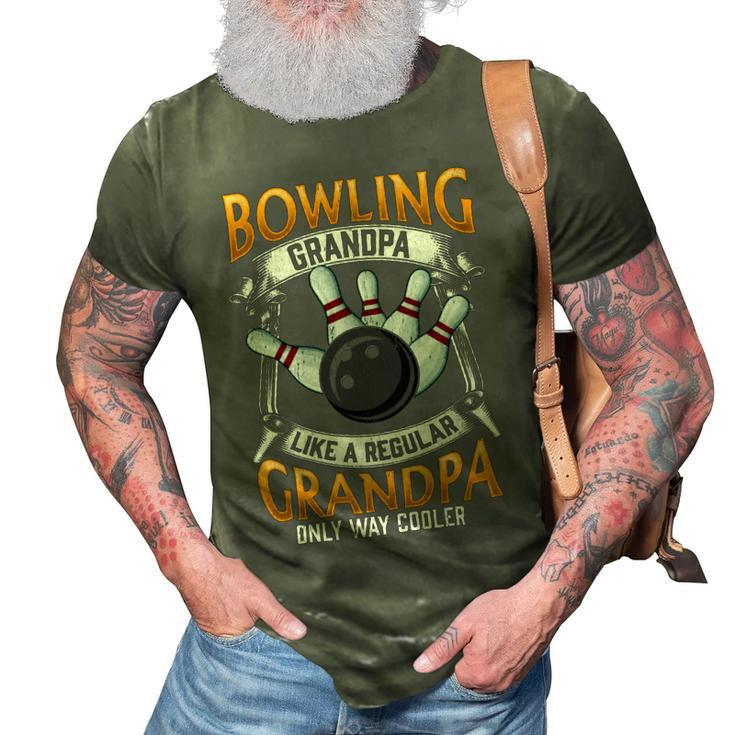 Grandfather Cool Grandad Bowler 416 Bowling Bowler 3D Print Casual Tshirt