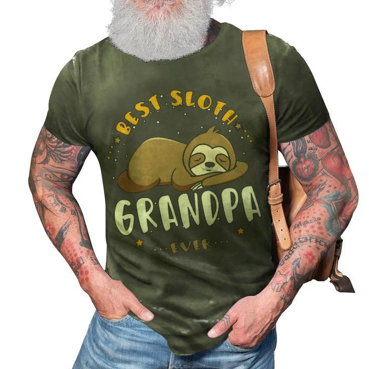 Grandpa Gift   Best Sloth Grandpa Ever 3D Print Casual Tshirt