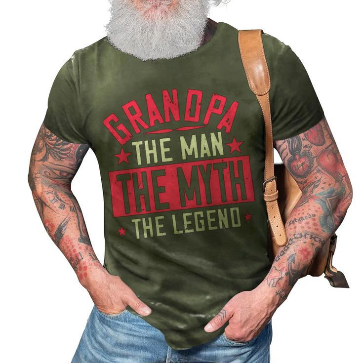 Grandpa The Man Themyth The Legend Papa T-Shirt Fathers Day Gift 3D Print Casual Tshirt