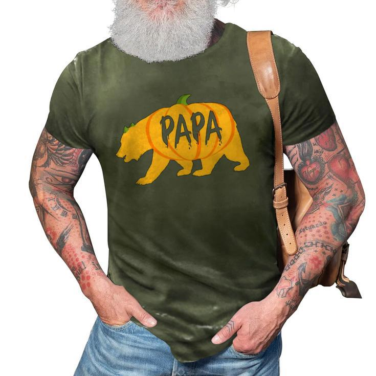 Halloween Papa Bear Pumpkin Funny Fathers Gift 3D Print Casual Tshirt