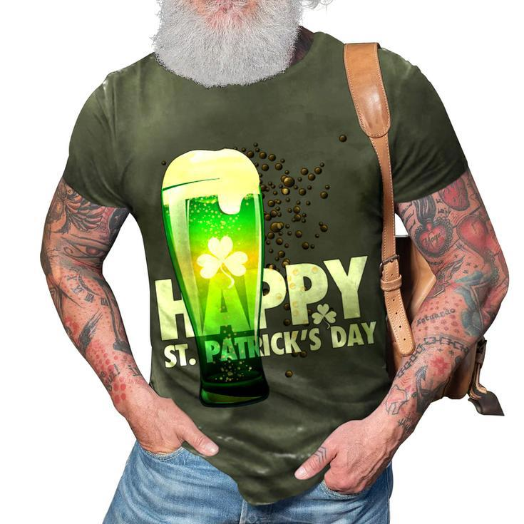 Happy Saint Patricks Day  Irish Green Shamrock Beer  3D Print Casual Tshirt