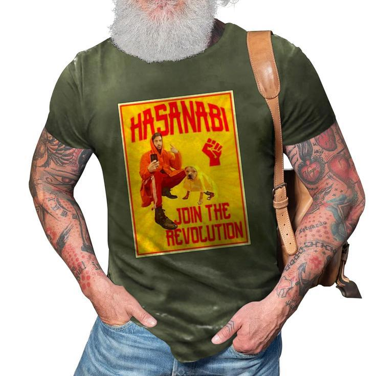 Hasanabi Join The Revolution Raised Fist 3D Print Casual Tshirt