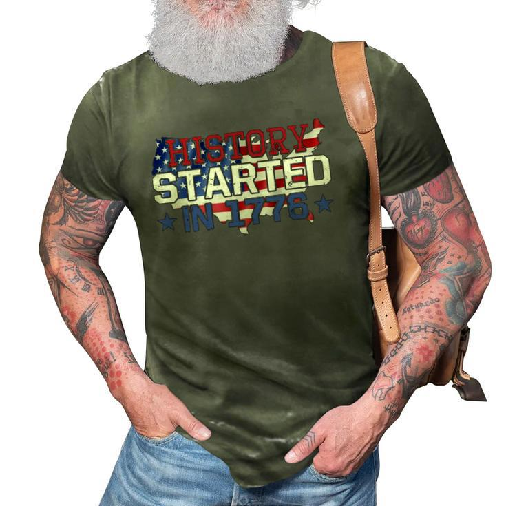 History Started In 1776 American Flag 3D Print Casual Tshirt