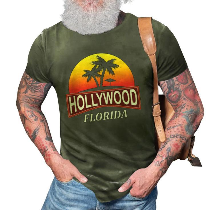 Hollywood Florida Beach Vacation Palm Tree 3D Print Casual Tshirt