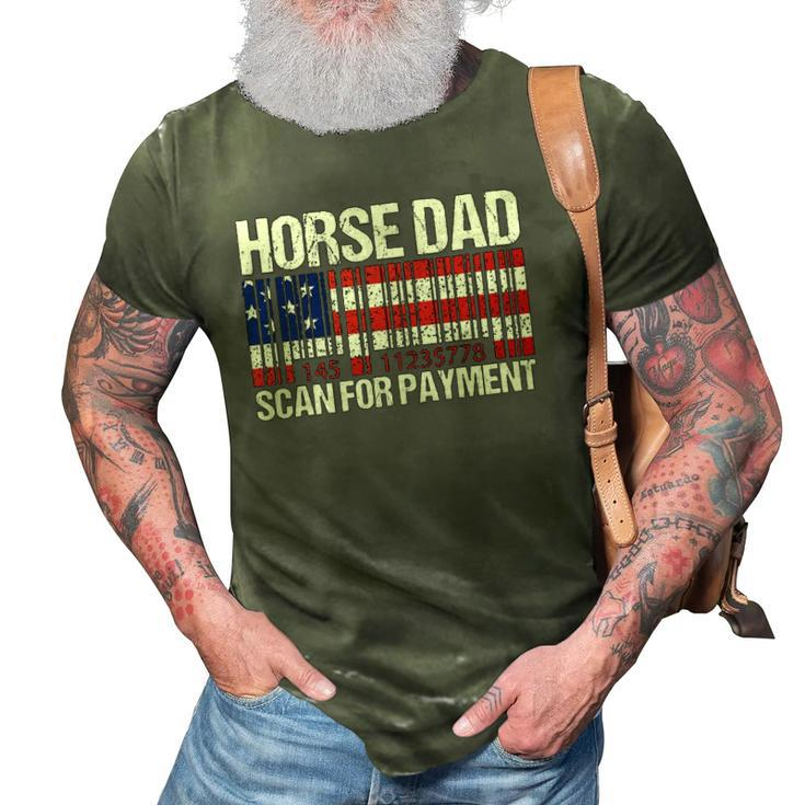 Horse Dad Scan For Payment Fathers Day 3D Print Casual Tshirt