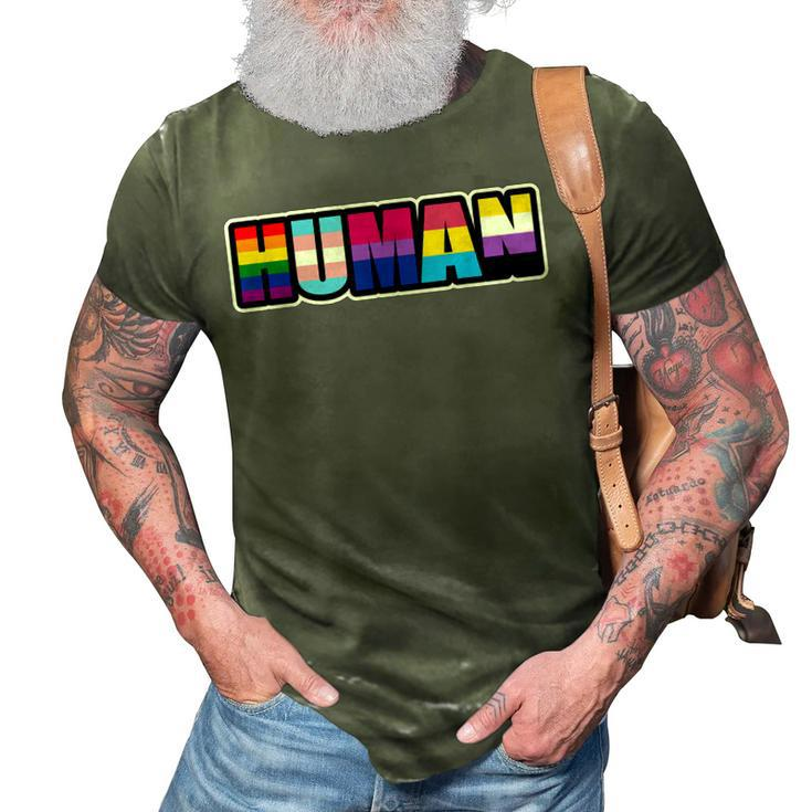Human Lgbt Flag Gay Pride Month Transgender  3D Print Casual Tshirt
